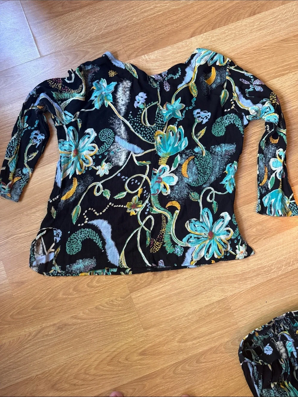 90’s Lotus Boho Floral Rayon Crop Top & Maxi Skirt Set Whimsy Romantic witchy